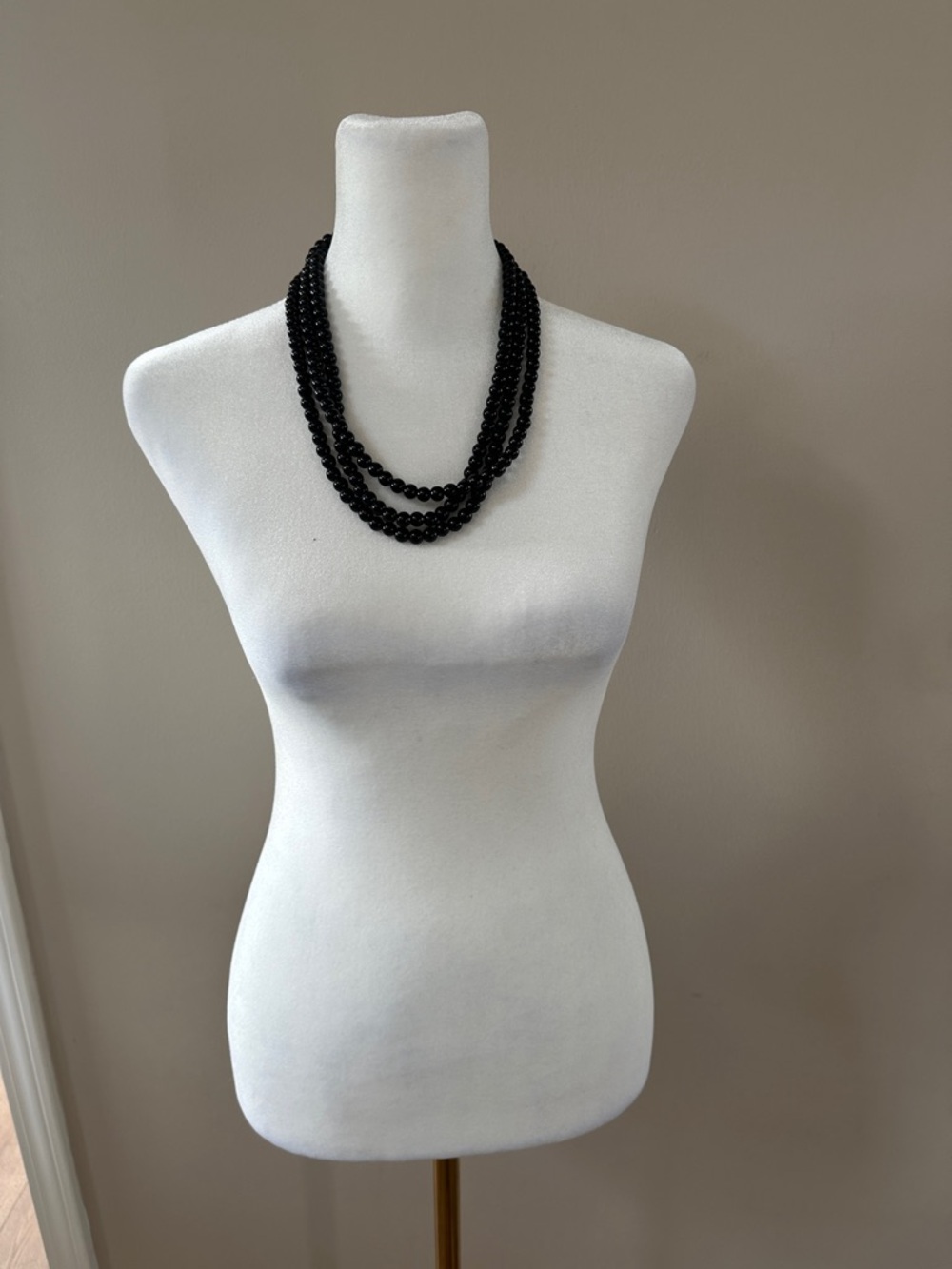 Classic Black Multi-Strand Bead Necklace - Women's Jewelry